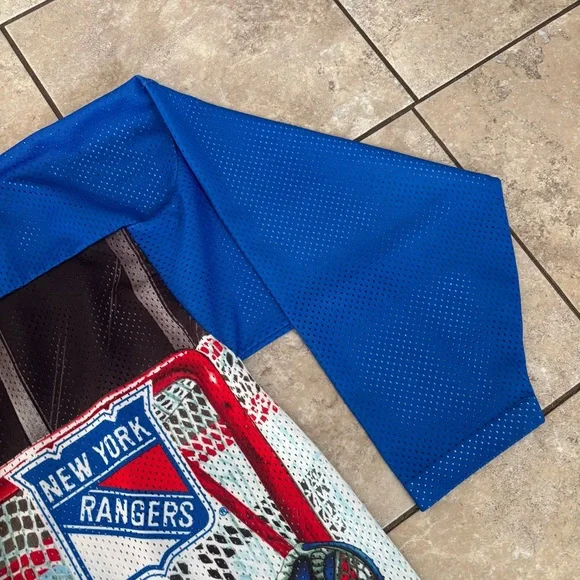Vintage 90s NHL New York Rangers All Over Print Hockey Mesh CCM Jersey Sz Medium - Picture 4 of 10